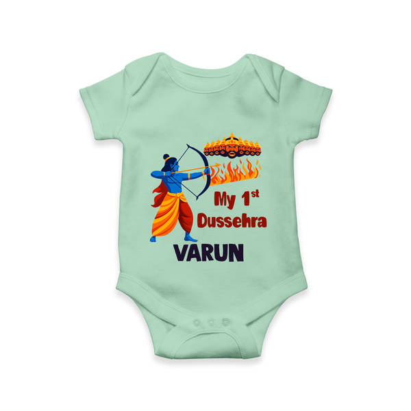 My First Dussehra Varun Ram Victory Romper - MINT GREEN - New Born (Chest 14")