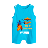 My First Dussehra Varun Ram Victory Button Romper - SKY BLUE - New Born (Chest 18")