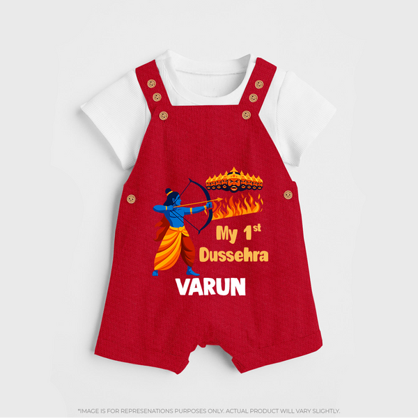 My First Dussehra Varun Ram Victory Dungaree - RED - 0 - 5 Months Old (Chest 18")