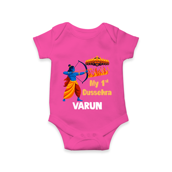 My First Dussehra Varun Ram Victory Romper - HOT PINK - New Born (Chest 14")