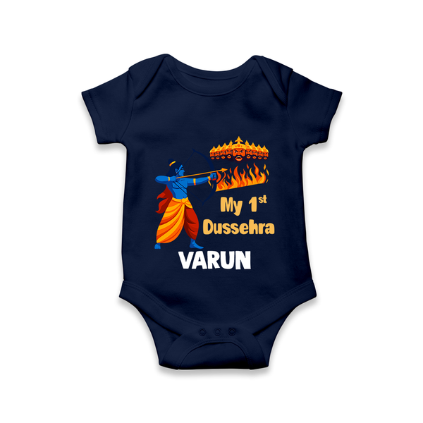 My First Dussehra Varun Ram Victory Romper - NAVY BLUE - New Born (Chest 14")