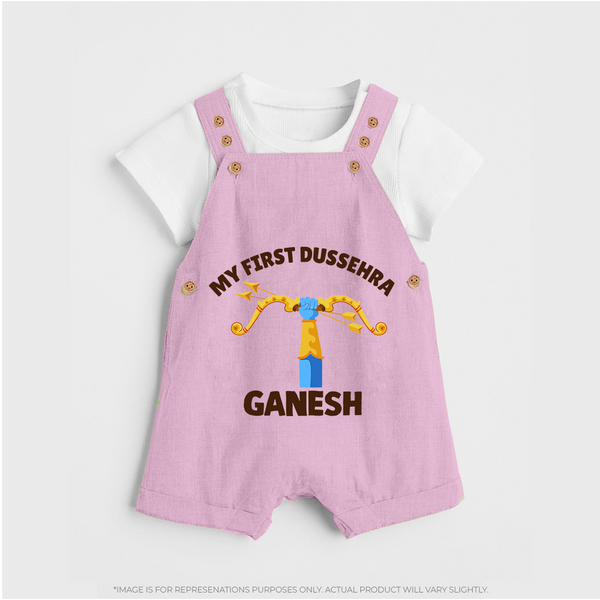My First Dussehra Ganesh Arrow Tradition Dungaree - BABY PINK - 0 - 5 Months Old (Chest 18")