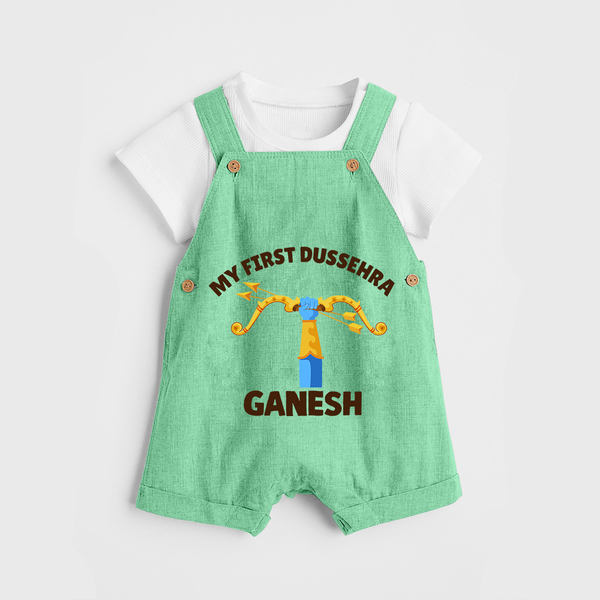 My First Dussehra Ganesh Arrow Tradition Dungaree - GREEN - 0 - 5 Months Old (Chest 18")