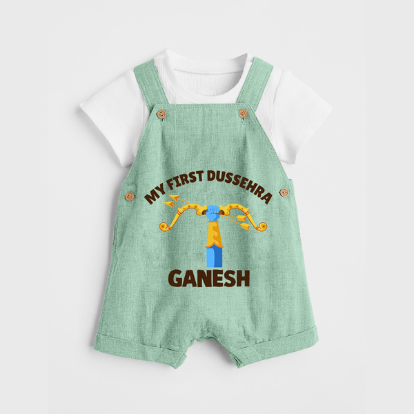 My First Dussehra Ganesh Arrow Tradition Dungaree - MINT GREEN - 0 - 5 Months Old (Chest 18")