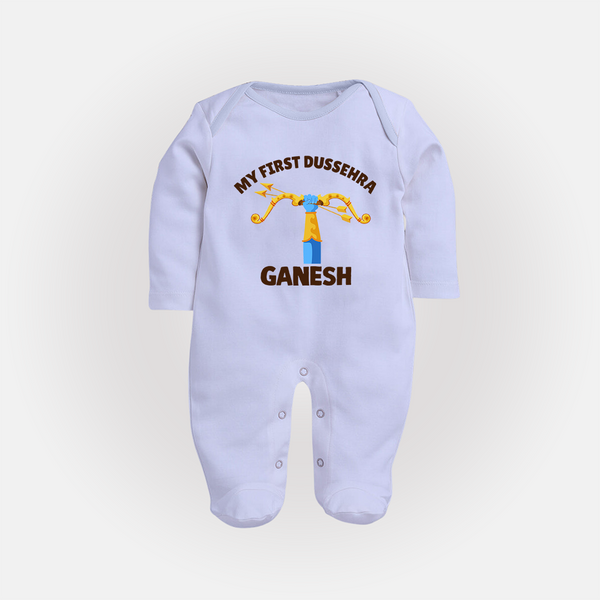 My First Dussehra Ganesh Arrow Tradition Fullbody suit - BABY BLUE - New Born (Chest 7.5")