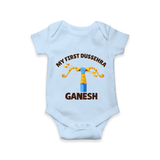 My First Dussehra Ganesh Arrow Tradition Romper - BABY BLUE - New Born (Chest 14")
