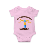 My First Dussehra Ganesh Arrow Tradition Romper - BABY PINK - New Born (Chest 14")