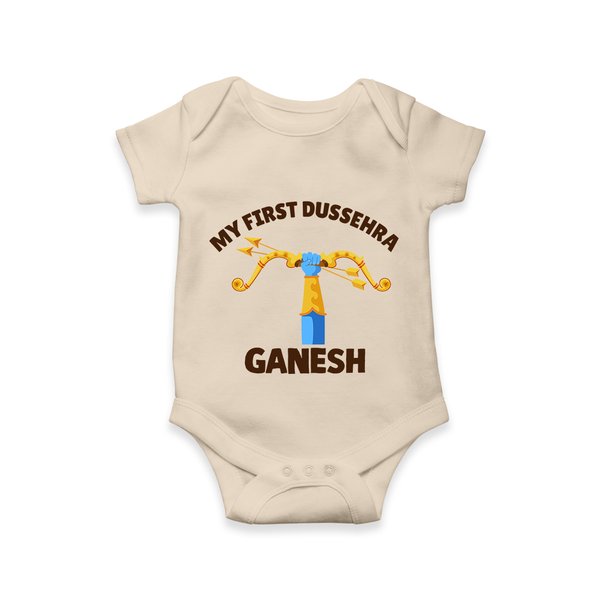 My First Dussehra Ganesh Arrow Tradition Romper - IVORY - New Born (Chest 14")