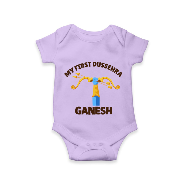 My First Dussehra Ganesh Arrow Tradition Romper - LILAC - New Born (Chest 14")