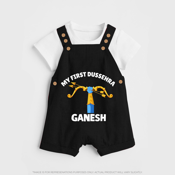My First Dussehra Ganesh Arrow Tradition Dungaree - BLACK - 0 - 5 Months Old (Chest 18")