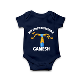My First Dussehra Ganesh Arrow Tradition Romper - NAVY BLUE - New Born (Chest 14")