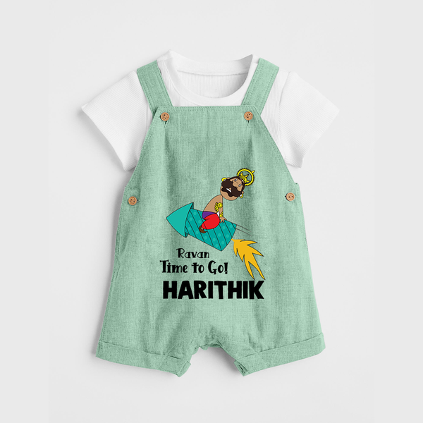 Ravan Time To Go Dussehra Dungaree - MINT GREEN - 0 - 5 Months Old (Chest 18")