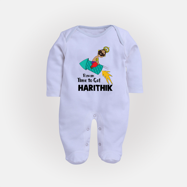 Ravan Time To Go Dussehra Fullbody suit - BABY BLUE - New Born (Chest 7.5")