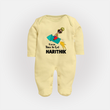Ravan Time To Go Dussehra Fullbody suit - PASTEL YELLOW - New Born (Chest 7.5")