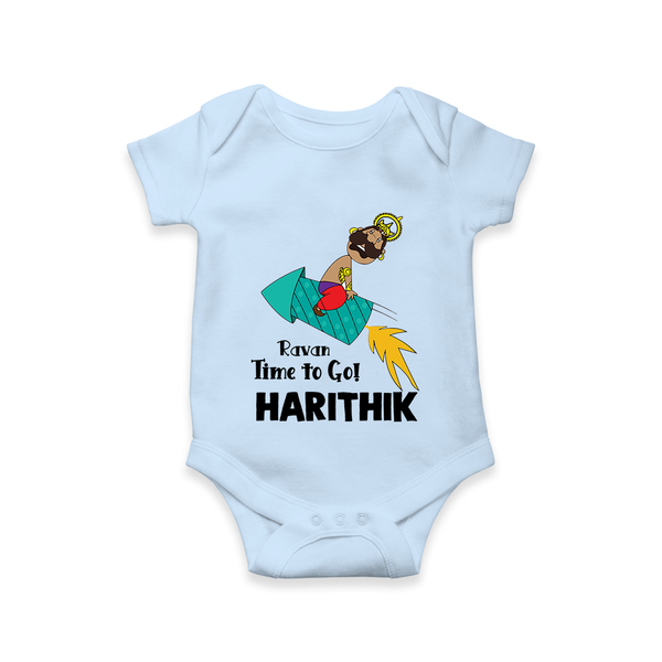Ravan Time To Go Dussehra Romper - BABY BLUE - New Born (Chest 14")