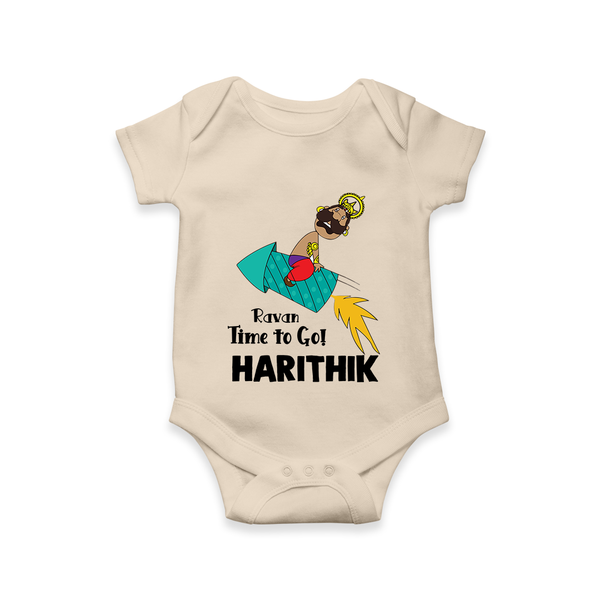Ravan Time To Go Dussehra Romper - IVORY - New Born (Chest 14")