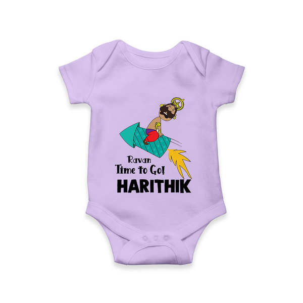 Ravan Time To Go Dussehra Romper - LILAC - New Born (Chest 14")