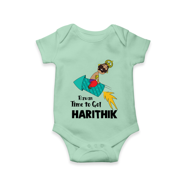 Ravan Time To Go Dussehra Romper - MINT GREEN - New Born (Chest 14")