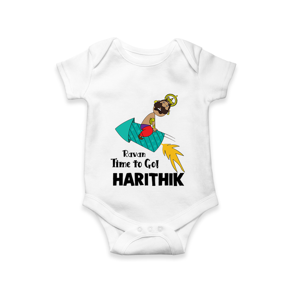 Ravan Time To Go Dussehra Romper - WHITE - New Born (Chest 14")