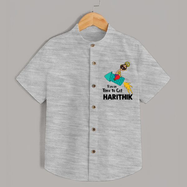 Ravan Time To Go Dussehra Shirt - GREY - 0 - 6 Months Old (Chest 23")