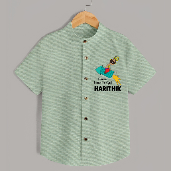Ravan Time To Go Dussehra Shirt - MINT GREEN - 0 - 6 Months Old (Chest 23")
