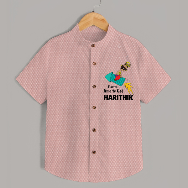 Ravan Time To Go Dussehra Shirt - PEACH - 0 - 6 Months Old (Chest 23")