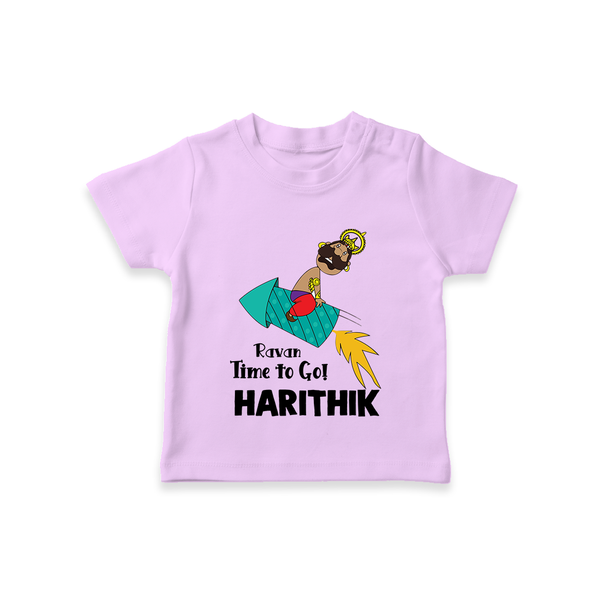 Ravan Time To Go Dussehra T shirt - LILAC - 0-5 Months Old (Chest 17")