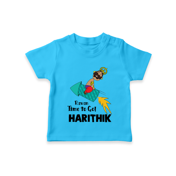 Ravan Time To Go Dussehra T shirt - SKY BLUE - 0-5 Months Old (Chest 17")