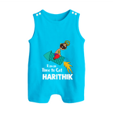 Ravan Time To Go Dussehra Button Romper - SKY BLUE - New Born (Chest 18")