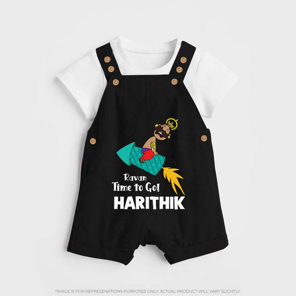 Ravan Time To Go Dussehra Dungaree - BLACK - 0 - 5 Months Old (Chest 18")