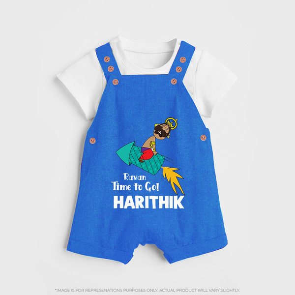 Ravan Time To Go Dussehra Dungaree - COBALT BLUE - 0 - 5 Months Old (Chest 18")