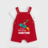 Ravan Time To Go Dussehra Dungaree - RED - 0 - 5 Months Old (Chest 18")