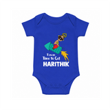 Ravan Time To Go Dussehra Romper - COBALT BLUE - New Born (Chest 14")