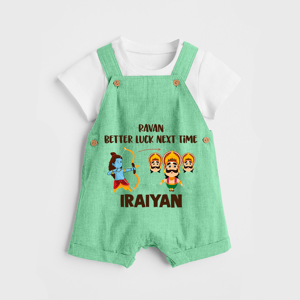 Ravan Better Luck Next Time Dussehra Dungaree - GREEN - 0 - 5 Months Old (Chest 18")