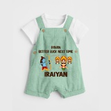 Ravan Better Luck Next Time Dussehra Dungaree - MINT GREEN - 0 - 5 Months Old (Chest 18")