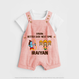 Ravan Better Luck Next Time Dussehra Dungaree - PEACH - 0 - 5 Months Old (Chest 18")