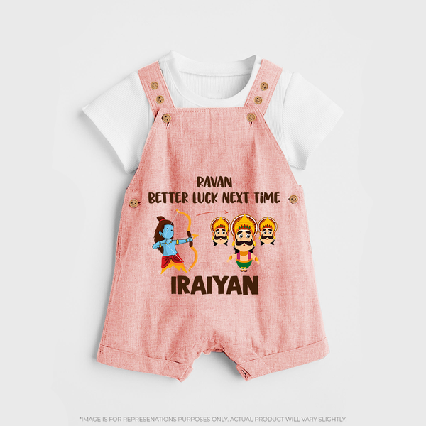 Ravan Better Luck Next Time Dussehra Dungaree - PEACH - 0 - 5 Months Old (Chest 18")