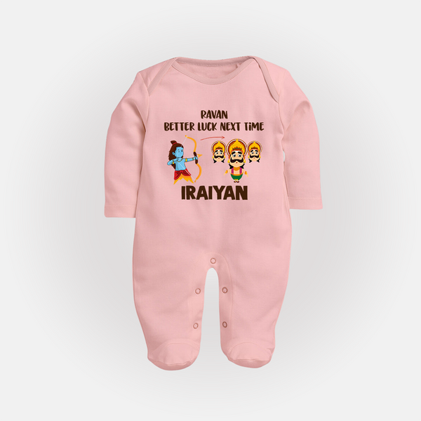 Ravan Better Luck Next Time Dussehra Fullbody suit - BABY PINK - New Born (Chest 7.5")