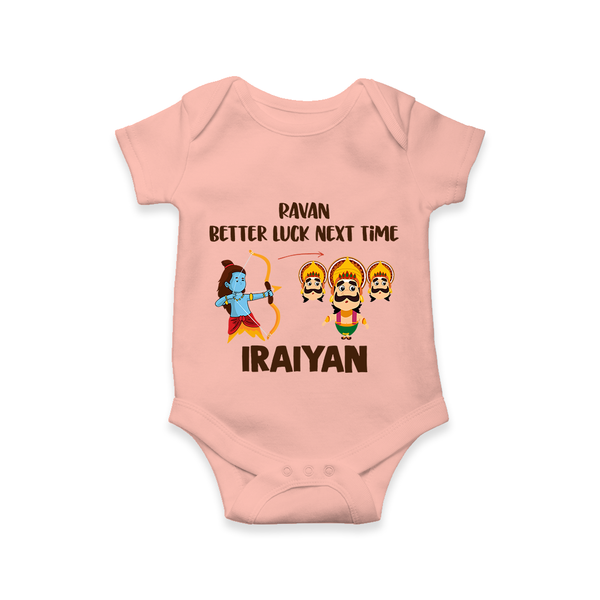 Ravan Better Luck Next Time Dussehra Romper - PEACH - New Born (Chest 14")