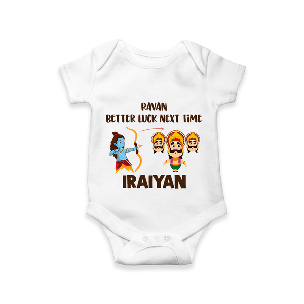 Ravan Better Luck Next Time Dussehra Romper - WHITE - New Born (Chest 14")