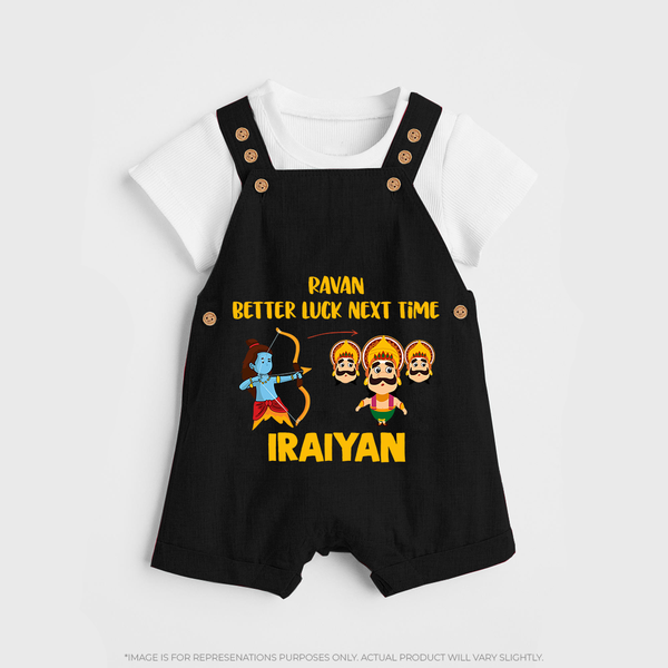 Ravan Better Luck Next Time Dussehra Dungaree - BLACK - 0 - 5 Months Old (Chest 18")