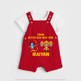 Ravan Better Luck Next Time Dussehra Dungaree - RED - 0 - 5 Months Old (Chest 18")