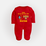 Ravan Better Luck Next Time Dussehra Fullbody suit - RED - New Born (Chest 7.5")