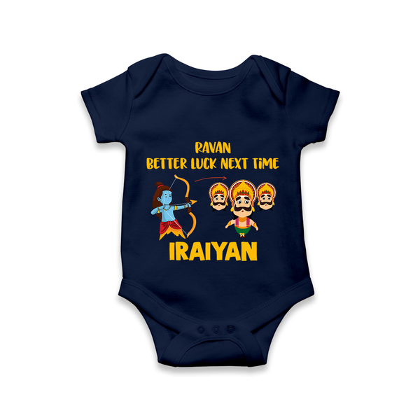 Ravan Better Luck Next Time Dussehra Romper - NAVY BLUE - New Born (Chest 14")