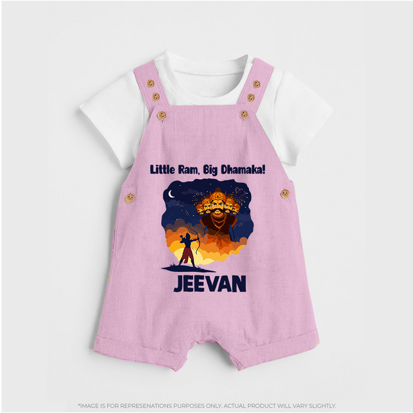 Little Ram Big Dhamaka Dussehra Dungaree - BABY PINK - 0 - 5 Months Old (Chest 18")