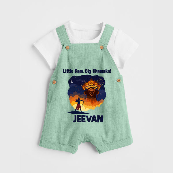 Little Ram Big Dhamaka Dussehra Dungaree - MINT GREEN - 0 - 5 Months Old (Chest 18")