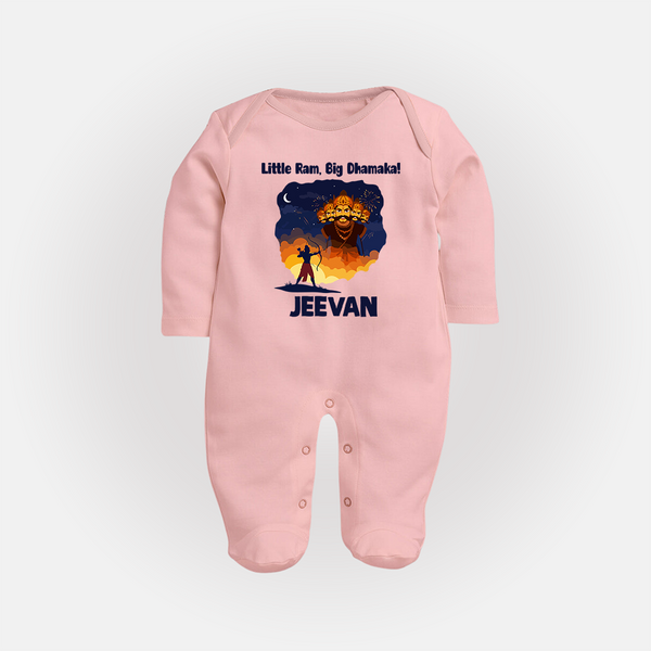 Little Ram Big Dhamaka Dussehra Fullbody suit - BABY PINK - New Born (Chest 7.5")