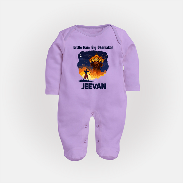 Little Ram Big Dhamaka Dussehra Fullbody suit - LILAC - New Born (Chest 7.5")