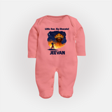 Little Ram Big Dhamaka Dussehra Fullbody suit - PEACH - New Born (Chest 7.5")