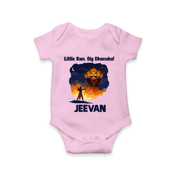 Little Ram Big Dhamaka Dussehra Romper - BABY PINK - New Born (Chest 14")